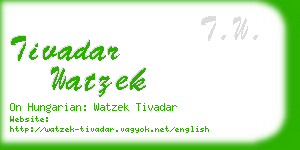 tivadar watzek business card